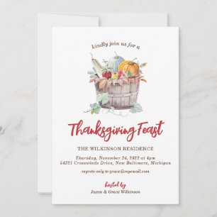 Bountiful Bushel Panier Thanksgiving Invitation
