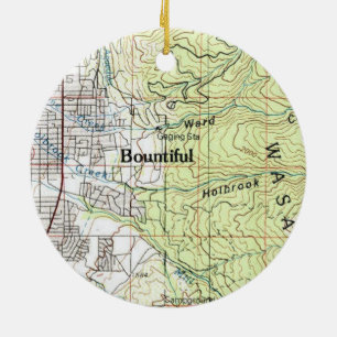Bountiful Utah Topo Karte Keramik Ornament