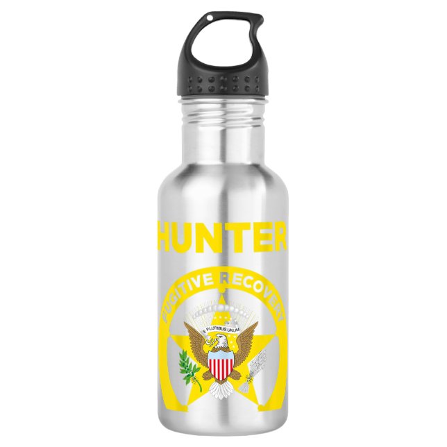 Bounty Hunter Fugitive Erholung Agent Bail Bondsma Edelstahlflasche (Vorderseite)
