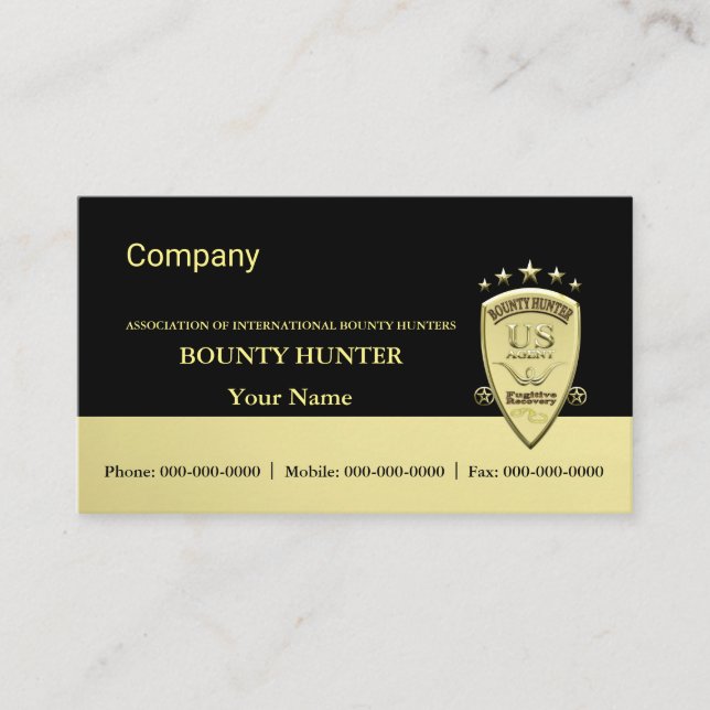 Bounty Hunter Visitenkarte (Vorderseite)