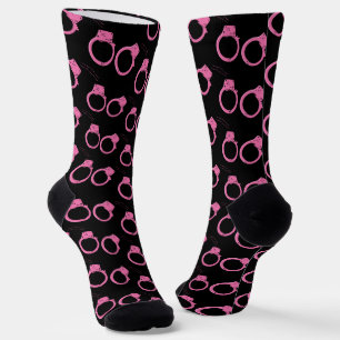 Bounty Junter Fun Rosa Handschellen drucken Socken