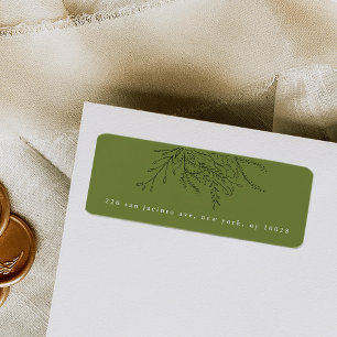Bouquet à débordement vert Étiquettes d'adresse de
