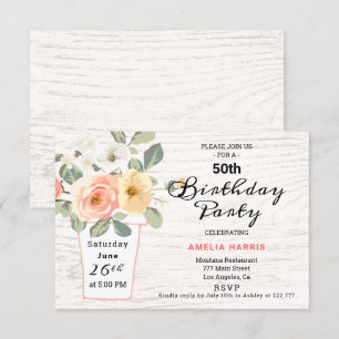 Bouquet am Geburtstag einer Vase Einladung