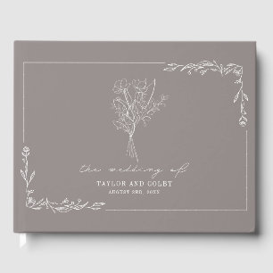 Bouquet Amethyst Gray Wedding Gästebuch