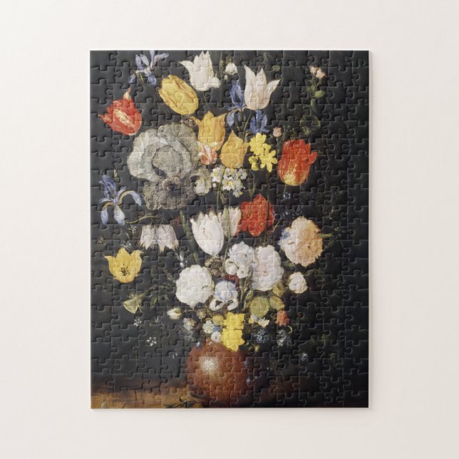 Bouquet aus Blume in einer Erdenware-Vase (1610) (Vertikal)