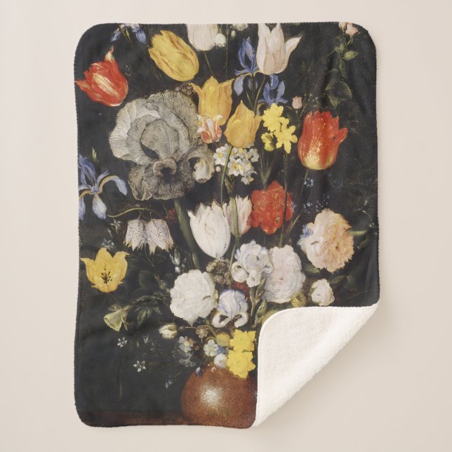 Bouquet aus Blume in einer Erdenware-Vase (1610) Sherpadecke (Vorderseite)