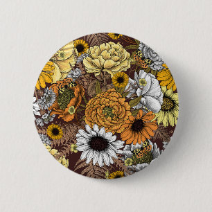 Bouquet aus Blume- Rose, Pfingsten, Molkereien Button