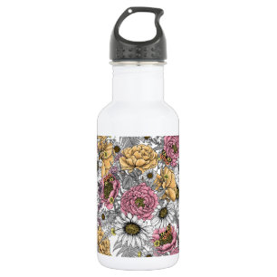 Bouquet aus Blume- Rose, Pfingsten, Molkereien Edelstahlflasche