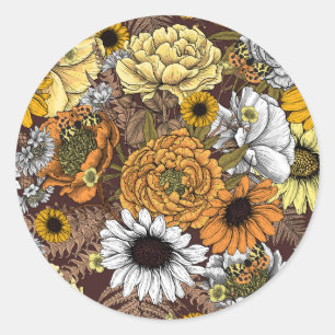 Bouquet aus Blume- Rose, Pfingsten, Molkereien Runder Aufkleber