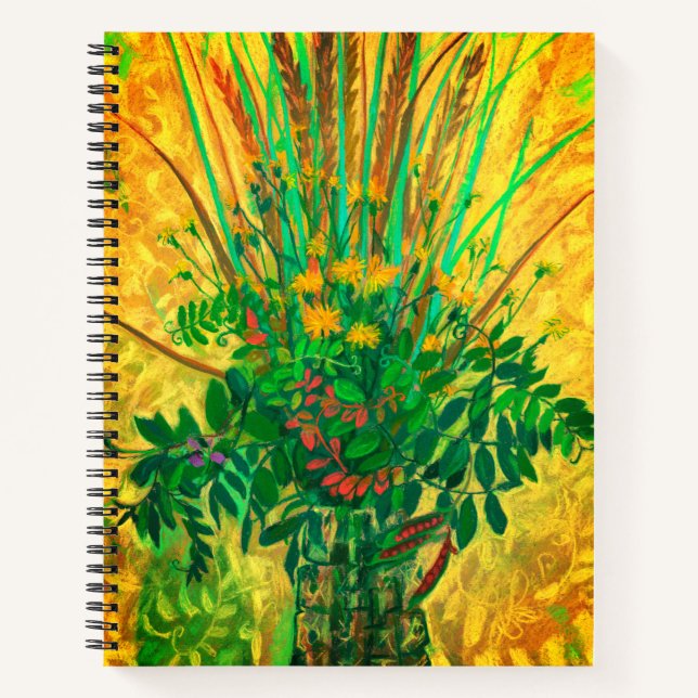 Bouquet aus der Finnischen Bucht, moderne Blumenku Notizbuch (Vorderseite)