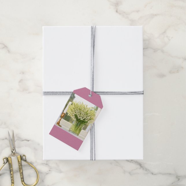 Bouquet aus Frühlingsblütenlilien des Tales Geschenkanhänger (Mit Garn)
