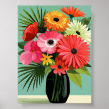 Bouquet aus Gänseblümchen - Florale Wandkunst im S