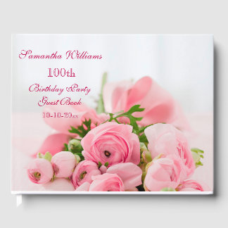 Bouquet aus rosa Rosen 100. Geburtstag Gästebuch