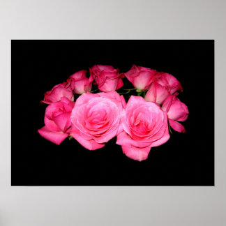 Bouquet aus rosa Rosen Poster