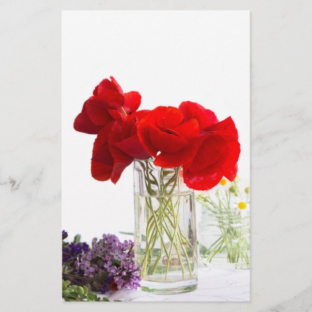 Bouquet aus roten Mohn Flyer (Vorne)