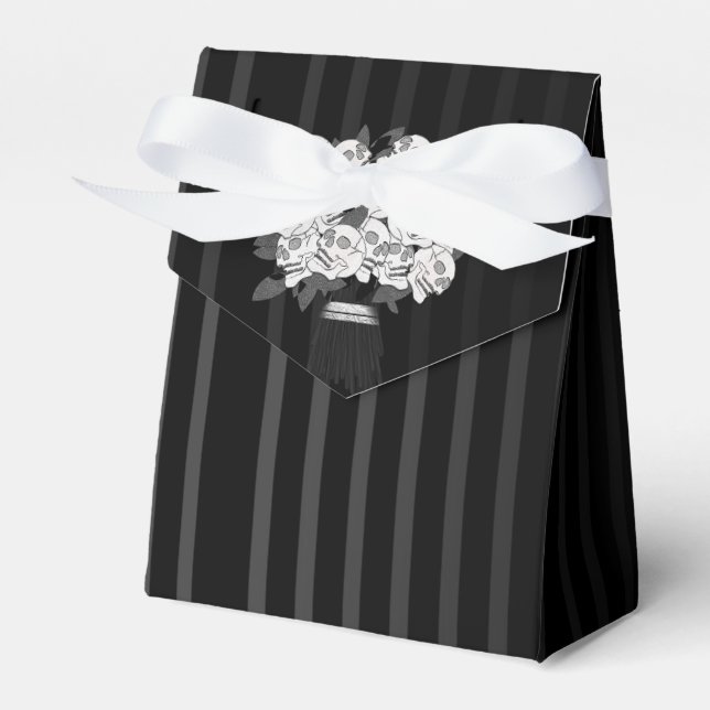 Bouquet aus Skull-Rose Schwarz-Weiß-Gastgeschenk Geschenkschachtel (Vorderseite)
