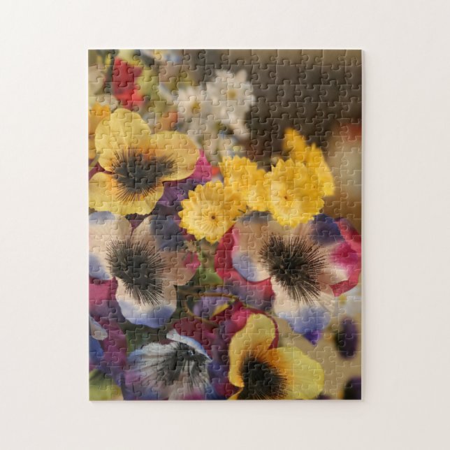 Bouquet aus Violett und gelben Blumen (Vertikal)