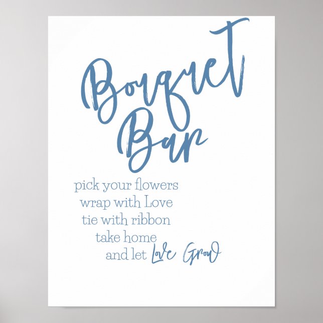 Bouquet Bar Dusty Blue Poster (Vorne)