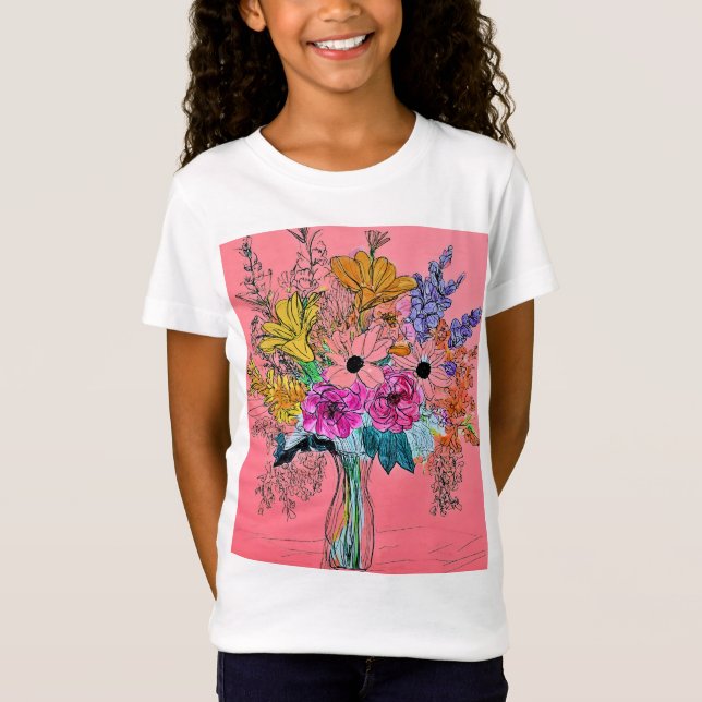 "Bouquet Beauty" Fine Jersey T - Shirt (Vorderseite)