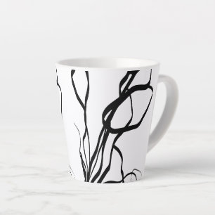 Bouquet Blanc: Abstrakt Weiß und Schwarz Milchtasse