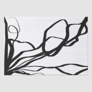 Bouquet Blanc: Abstrakt Weiß und Schwarz Seidenpapier