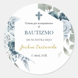 Bouquet bleu et vert merci sticker