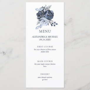 Bouquet bleu   Menu Mariage floral