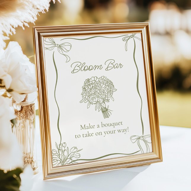 Bouquet Bloom Bar Bridal Shower Sign Poster (Von Creator hochgeladen)