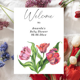 Bouquet-Blume Begrüßung Babydusche Party Poster