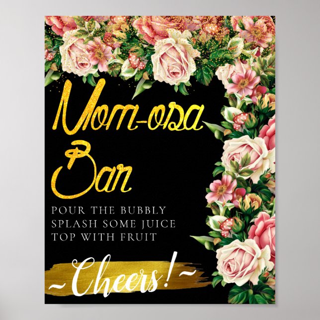 Bouquet Blume Elegante Mimosa Bar Poster (Vorne)