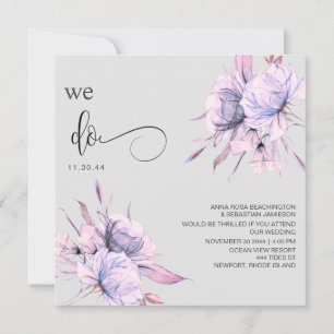 *~* Bouquet Blush Pink Floral AR15 QR UAWG WEDDING Einladung