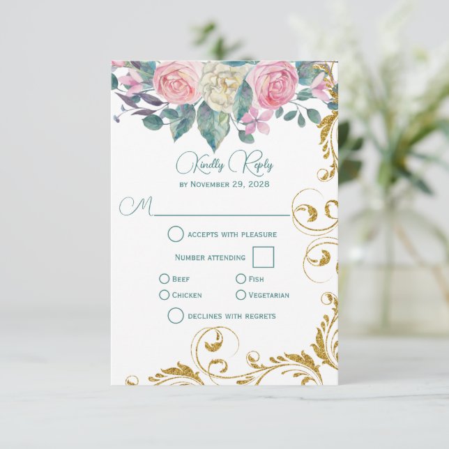 Bouquet botanique avec Faux Gold Swirl RSVP (Debout devant)