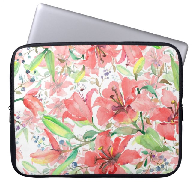 Bouquet botanische Blume mit Vogel. Wilde Quelle Laptopschutzhülle (Vorderseite)