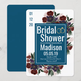 Bouquet Botany Blue Brautparty Einladung