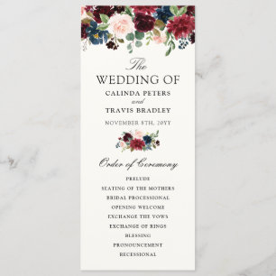 Bouquet Bourgogne Programme de mariage floral