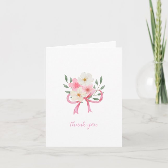 Bouquet Bow Babydusche Einladung (Vorderseite)