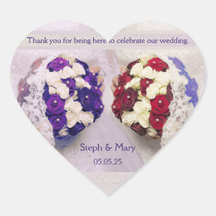 Bouquet Brides Heart Sticker Lesbian Gastgeschenk