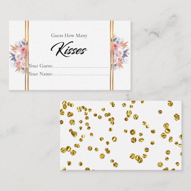 Bouquet Cute Combien de baisers Carte de boîtier n (Devant / Derrière)