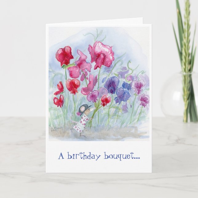 "Bouquet d'anniversaire" Carte d'anniversaire (Devant)