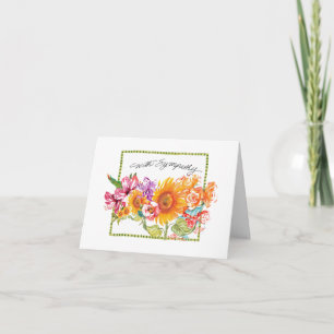 Bouquet d'aquarelle de la carte d'amour et de comp