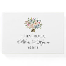 Bouquet d'aquarelle douce | Livre d'or