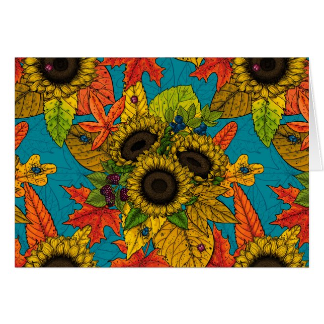 Bouquet d'automne en bleu (Devant horizontal)