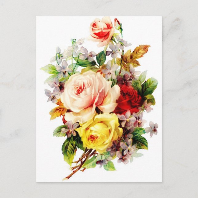 Bouquet de fleurs anciennes pour vous Carte postal (Devant)