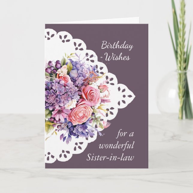 Bouquet de fleurs - belle-soeur Carte d'anniversai (Devant)