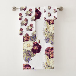 Bouquet de fleurs bleues blanches rustiques bordea