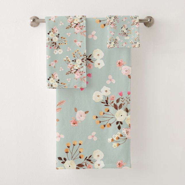 Bouquet de fleurs d'aquarelle rustique Motif à Sag (En situation)