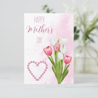 Bouquet de fleurs de tulipes Carte Joyeuse Fête de