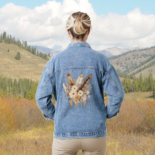 Bouquet de fleurs et de plume de saumons neutres