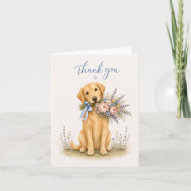 Bouquet de fleurs Golden Retriever Merci