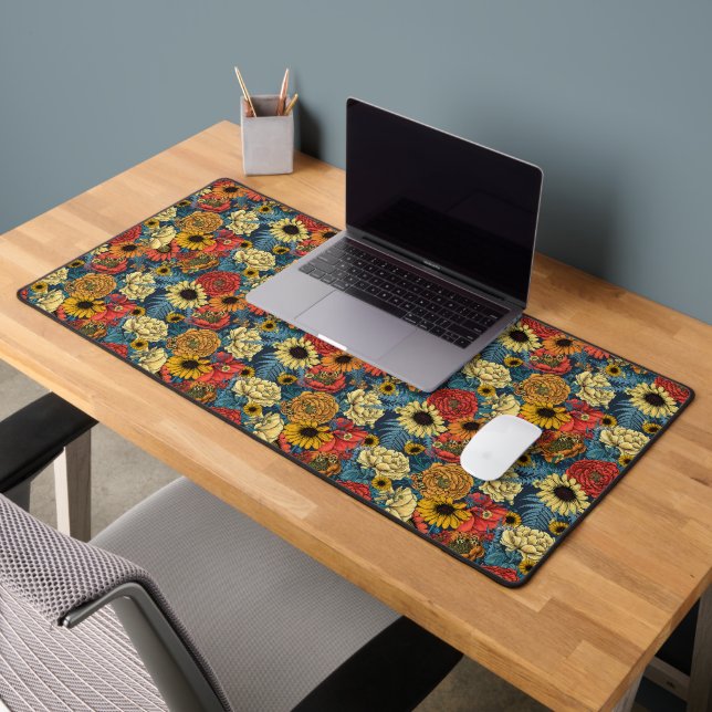 Bouquet de fleurs - roses, pivoines, marguerites e (Bureau 2)